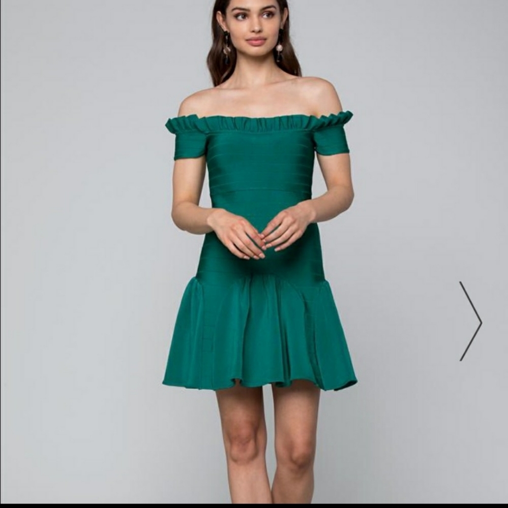 Sexy Green Bebe Bandage dress